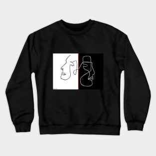 Faces Line Drawing Crewneck Sweatshirt